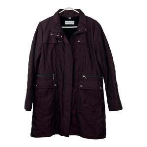 Pendleton Burgundy Car Jacket Women's Size Large Lined Zip Up Pockets Lined Cozy